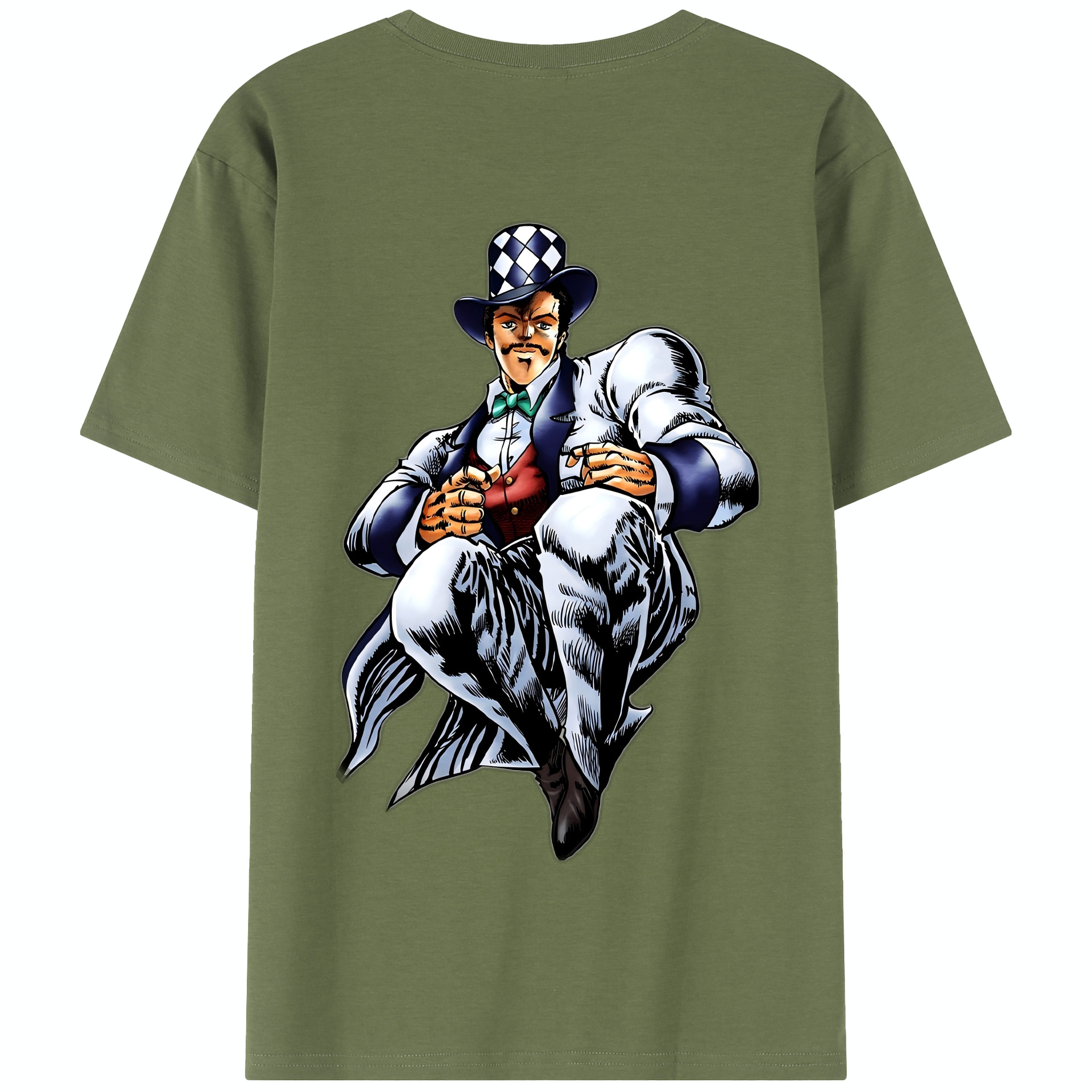 （画像用） ジョジョの奇妙な冒険 ウィル?アントニオ?ツェペリ JoJo's Bizarre Adventure Will Anthonio Zeppeli 綿100％半袖Tシャツ（背面プリント）